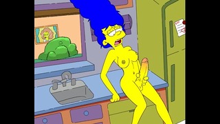 Simpsonovi – Futa Marge – Sex Cartoon Hentai Futa scéna P75