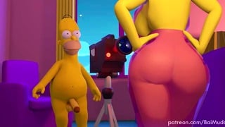 Los Simpson Marge y Homero hacen un sextape Parodia porno  