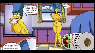 Los Simpson – Marge Erotic Fantasies – 2 pollas grandes en ambos agujeros DP Anal – Esposa infiel