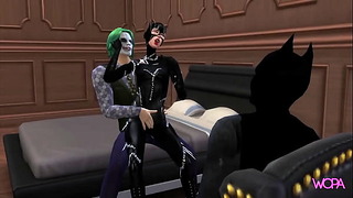 Ремарке Batman клаксон Жокер прави секс с жената котка пред Batman