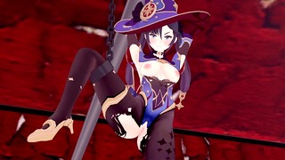 VR 360 4K Mona Genshin Hanging Up The Leg