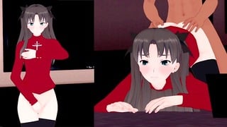 VR 360 4K Rin Tosaka Fate/Stay Night Showing Off The Pussy