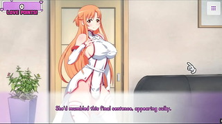 Centro de Waifu Hentai Jogo de paródia Pornplay Ep.1 Asuna Porn Couch Casting - Esta senhora safada de Sword Art Online quer ser