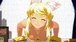 Furry Waifu gosta de foder na cozinha depois de fazer o café da manhã Wolf Girl com você / Hentai Games