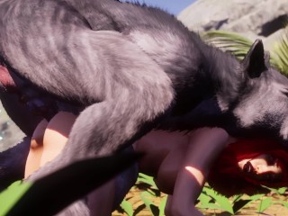 Drobna ruda rucha dobrego chłopca, futrzanego wilka 3D Yiff Hentai