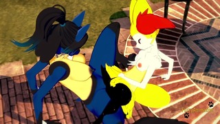 Pokemon Yuri Hentai – Braixen And Lucario Make Scissors
