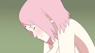 Sakura A Sasuke Sex Naruto Mladý Kunoichi Hentai Anime Animace Kouření prsa Pussy Creampie Cum