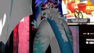 Seksowny futrzany drażni zmysłowy seksowny taniec Vrchat VR Vtuber