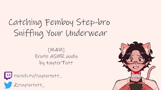 Femboy-Stiefbruder dabei erwischen, wie er an deiner Unterwäsche schnüffelt Yaoi Asmr M4M Erotik Asmr Audio