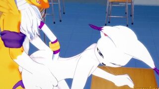 Digimon Yaoi – Renamon e Gatomon fazendo sexo pesado