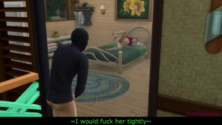 Присоединился к сеансу мастурбации и очень жестко трахает ее, мой настоящий голос, Sims 4