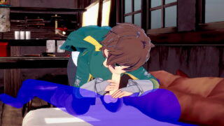Konosuba Yaoi - Казума делает минет со спермой во рту - японская азиатка Manga Anime Игры Порно Гей