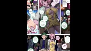 Quadrinhos obscenos/Doujin em tempo real dublado “Meu Harem Academia ”Deku X Mina Parte 3 Feat. Kronosva e meu gato