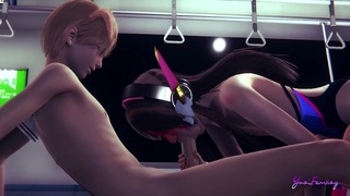 Overwatch Yaoi Femboy – D.va Handjob & Blowjob