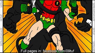 Aperçu de la bande dessinée homo-érotique Venom Vs Robin