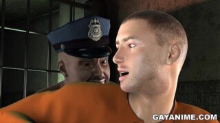 3D Cartoon Prisoner Gets Fucked In The Ass By A Chubby Black Cop
