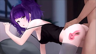 3D Character Mamimi Tanaka In Doggy Style Hard Creampie