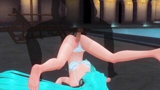 3D Hentai Miku Pussyfucked By The Pool