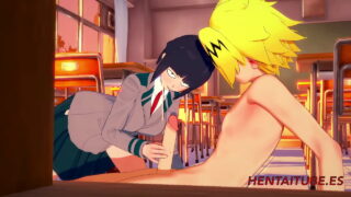 Boku No Hero Hentai – Jiro Kyoka & Kaminari Denki Sex At Classroom Handjob, Blowjob, Boobjob & Fucked 1/2