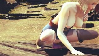 Dragon Ball Hentai – C18 With A Dildo