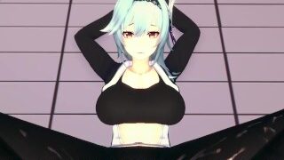 Eula Gives You A Footjob To Train Her Sexy Body! Genshin Impact Feet Hentai POV