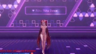 Hatsune Miku Hentai Cynical Night Plan Undress Dance Small Tits MMD 3D Purple Hair Color Edit Smixix