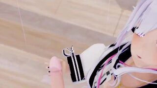 Hololive Amane Kanata Hentai Undress Sex Dance Vtuber Angel Small Tits Creampie MMD 3D Purple Star