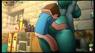 Hornycraft Minecraft Parody Hentai Game Pornplay Ep.39 Giant Yoga Pants Thighjob