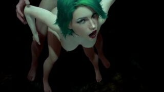 Hot Girl With Green Hair Is Getting Fucked From Behind 3D Porn