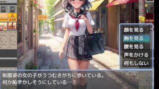 同人エロゲ実況 ヤれる女を見極めろ 街中で巨乳JkやOlに次々とエロいことして中出ししまくる 体験版 Rpgエロゲー Hentai Game