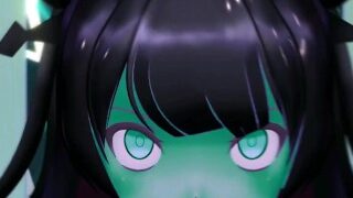 Kancolle Light Cruiser Demon Hentai Nude Dance Monster Girl MMD 3D Dark Green Body Color Edit Smixix