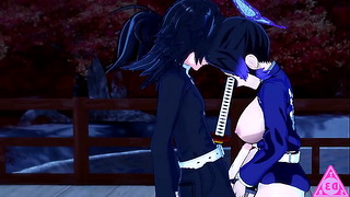 Kocho Shinobu Tomioka Giyu Kimetsu No Yaiba Hentai Videos Have Sex Blowjob Handjob Horny And Cumshot Gameplay Porn