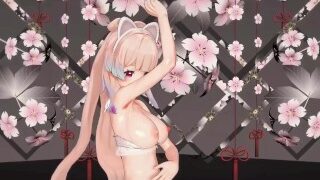 Kokomi Undress Dance Hentai Genshin Impact Catgirl MMD 3D Clear Blue Eyes Color Edit Smixix