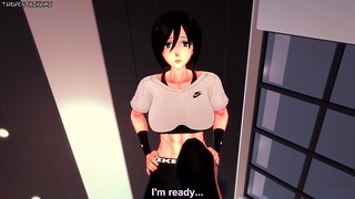 Mikasa Ackerman Gives You A Footjob To Train Her Sexy Body! Attack On Titan Feet Hentai POV