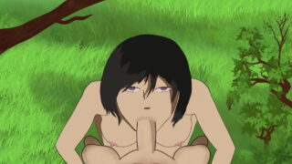 Mikasa Enjoys A Lovely Weather While Giving A Blowjob And Get Cumshots On Her Face Aot