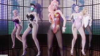 MMD Exid – Up & Down Ahri Akali Kaisa Evelynn Seraphine Hot Kpop Dance League Of Legends Hentai