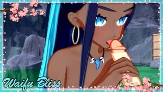 Nessa Deepthroats Cock And Swallows Cum. Pokemon Hentai