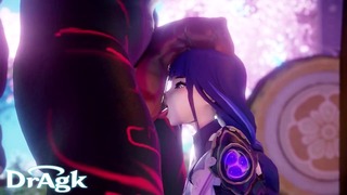 Raiden Shogun Genshin Impact Worshiping A Big Mitachurl Cock Porn Hilichurl 60 Fps