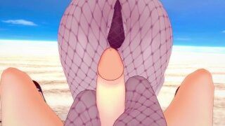 Rosaria Gives You A Footjob At The Beach! Genshin Impact Feet POV