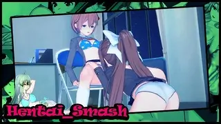 Sayori Fucks Monika With A Strapon In The Club Room Doki Doki Literature Club Hentai.