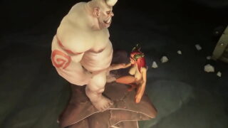 Sexy Redhead Elf Rides Ogre Cock Warcraft Parody