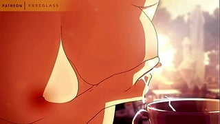 Squirting Milk, Lactating Into A Coffee Cup Hentai Animation