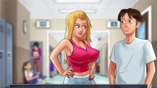 Summertime Saga 64 – My Boss In Pajamas Masturbates My Cock – Gameplay