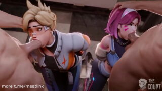 Taking Turns In Face Fucking D.va And Tracer