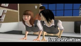 Two Sexy 3D Cartoon Asian Babes Sucking And Fucking