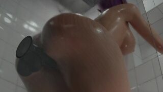 Une Fille S’amuse Dans La Salle De Bain Douche – Gros Seins 3D Anime