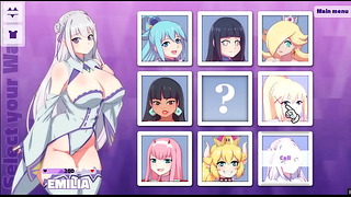 Waifu Hub Pornplay Parody Hentai Game Emilia From Re-Zero Couch Casting – Part2 Naughty Girl Not So Innocent Like To