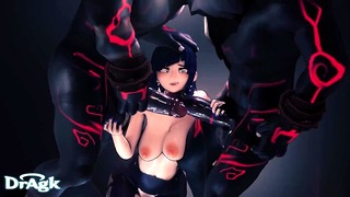 Yelan Worshipping 2 Mitachurl’s Big Black Cocks Genshin Impact – 60 Fps Churled Licking Sucking