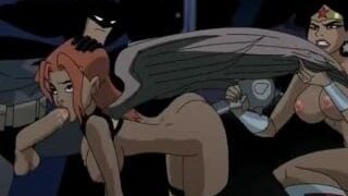 Justice League Hentai – Two Chicks for Batman Cock