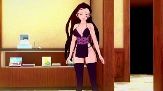 Demon Slayer Hentai: Daki Gives Tanjiro a Handjob until Big Jizz Explosion at Face